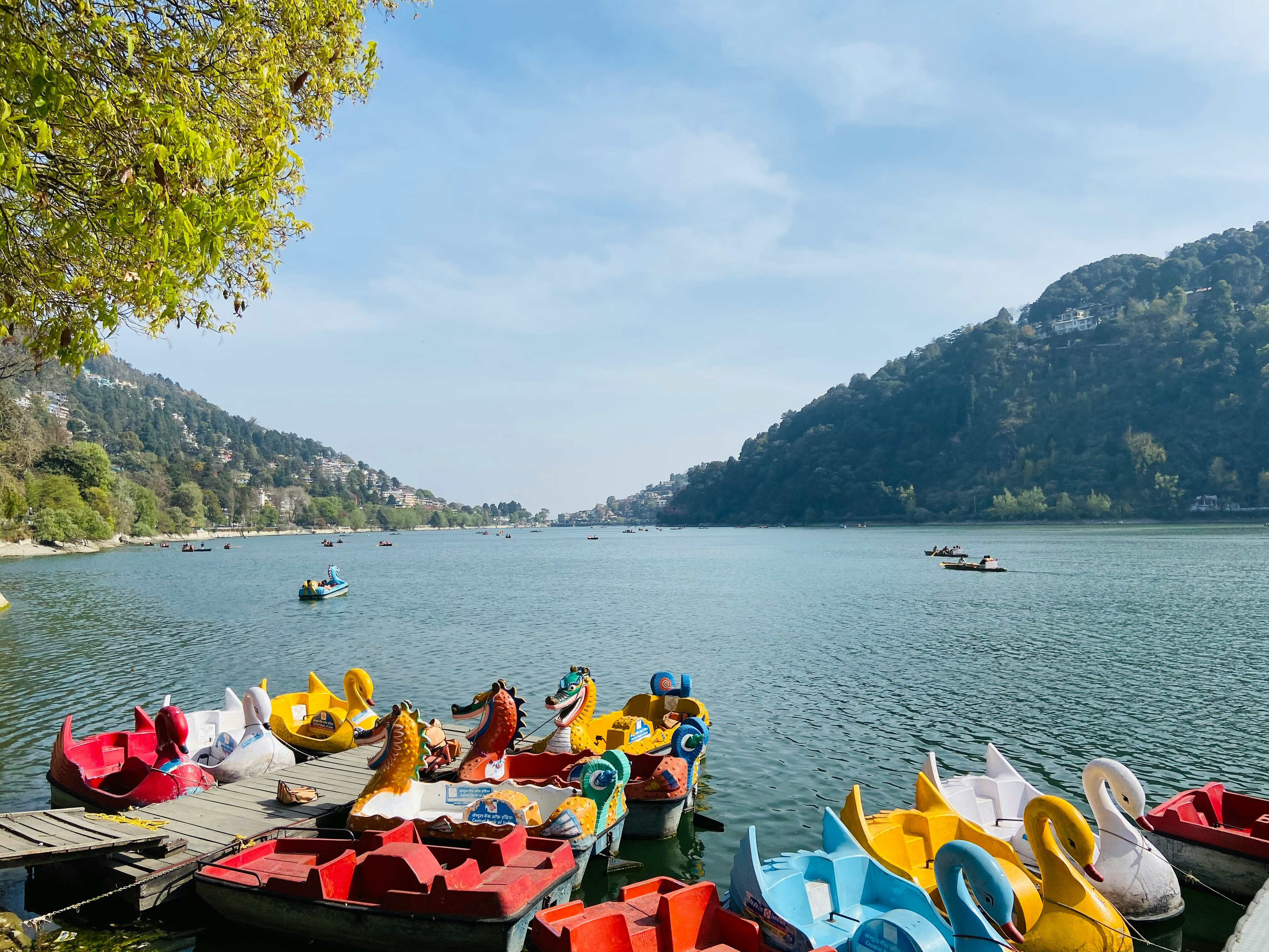 Naini Lake panoramic view in Nainital, Uttarakhand
